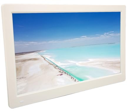 Cornice Fotografica Digitale, Cornice Elettronica HD 1920x1080 da 15,6 Pollici, Supporto Scheda di Memoria USB, Album di Foto Digitali con Calendario Orologio Musicale per la