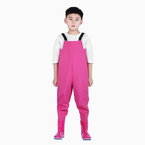 Wathose mit Brusthöhe,Teichhose mit Stiefeln,Angelhose mit Watstiefel,wasserdicht,atmungsaktiv,unisex,Kind,für Baustellen,Angeln,Bauernhöfe,Gärten,Arbeiten im Schlamm,Fliegenfischen