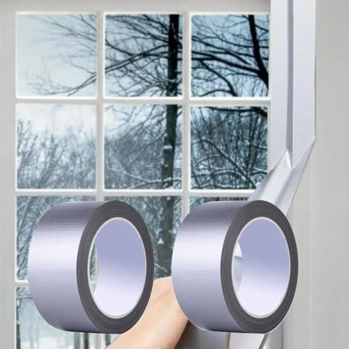 BAOSROY Panzertape Extra Stark,2pcs Panzerband,Panzertape Wasserfest,Panzertape Silber,Extra Starkes Klebeband,Reparaturband Klebeband Panzertape Gewebeklebeband Stärke Duct Tape Wasserfest