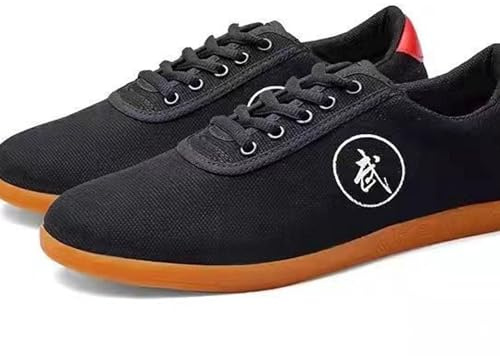Scarpe da Arti Marziali per Uomo, Scarpe Tela da Tai Chi per Donna, Unisex Scarpe da Kung Fu da Ginnastica, Scarpe da Sportive Karate Taekwondo Wu Shu(Size:40EU,Color:Nero)