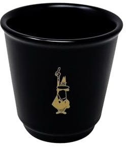 Bialetti Gobelet à café noir mat monogramme en céramique, Tasses, capacité 90 ml