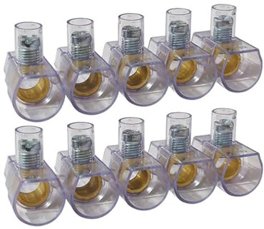 Bloque de terminales transparentes PC5 (6 mm) - 2 uds/blíster, ideal para conexiones eléctricas y empalmes seguros.