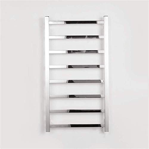 Scaldasalviette, Portasciugamani Riscaldati Quadrati a Parete Elettrico a Risparmio Energetico in Acciaio Inossidabile 304 con 8 Barre Riscaldate per Portasciugamani da Bagno Interesting life