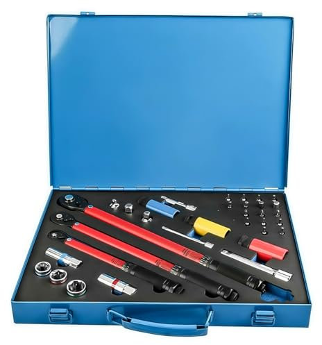 33 Morceaux Clé Dynamométrique Set - avec 72 Dents 1/2(20-230Nm) & 3/8(10-140Nm) & 1/4(2-24Nm) Clef Dynamometrique, Rallonge, Adaptateur, Torx, Embouts, Douille de Bougie pour Voitures, Motos,Vélos