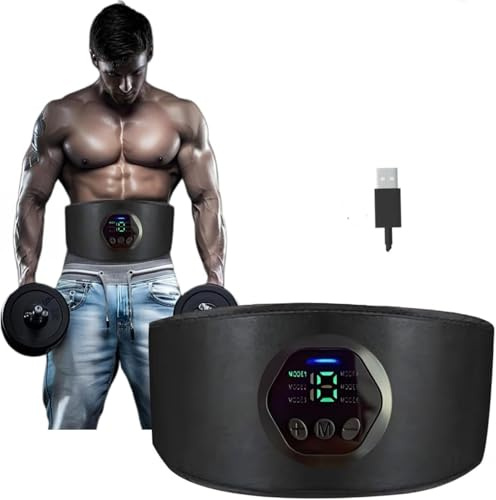 Masajeador Abdominal para Eliminar Grasa - Estimulador Muscular Abdominal Recargable,18 Niveles de Intensidad 6 Modos de Masaje Máquina Moldeadora Corporal Inteligente para Reducir Celulitis Gimnasio