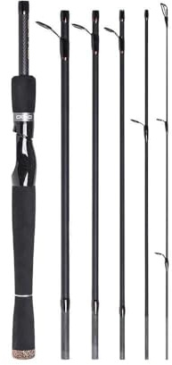 Fesjoy Robuste Carbon-Spinning-Casting-Angelrute mit Edelstahlführungen, für Lange Angelausflüge, 240 cm (Spinnrute 2,1 m)