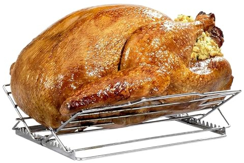 Bandeja Para - Olla Para | Rejilla Para Hornear, Rejilla Para Asado De Pollo, Bandeja Ajustable Para En Forma De V, Rejillas Para Asador De Acero Inoxidable, Soporte Para, Utensili