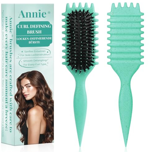 peine pelo rizado definidos, cepillo antiestático para peinados con diseño de ventilación para cabello húmedo y seco, ideal para cabello rizado y para el cuidado del volumen (Verde)