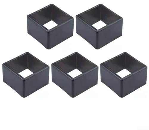 Paquete de 5 fundas cuadradas de inserción de tubo para equipos de fitness, 50 x 50 mm a 45 x 45 mm (2 x 2 pulgadas a 1.8 x 1.8 pulgadas), manga adaptadora de plástico, reducción de ruido y absorción