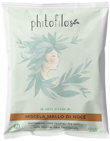 PHITOFILOS - Miscela al Mallo di Noce - Trattamento 100% Vegetale Per Capelli dai Toni Castani - Con Indigofera e Lawsonia - 100 gr…