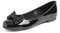 Feversole Women's Round Toe Cute Bow Trim Ballet Flats Dolly Shoes Black Patent Bow 6 UK