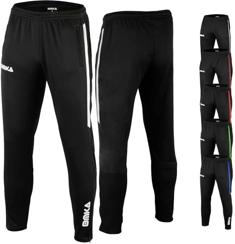 OMKA Herren Jogginghose Sporthose weichem Microfleece-Innenseite - Taschen & Beine mit Reißverschluss – Trainingshose (DE/NL/SE/PL, Numerisch, 54, Regular, Regular, Schwarz)