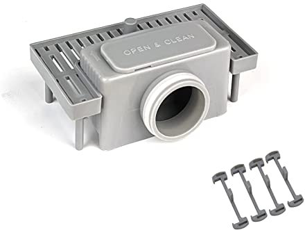 SaniteModar Duschrinne Siphon mit Geruchsstop, Haarsieb, 4 Kunststoffschnalle