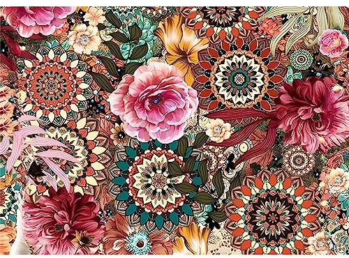 NAIMOER Mandala Diamond Painting Kits für Erwachsene Kinder, 5D Diamant Painting Bilder Landschaft Erwachsene, DIY 5D Diamond Painting Blumen Diamant Malerei Set für Home Dekor 35x35cm