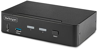 StarTech.com 2-port 8K KVM-switch DisplayPort 1.4, 8K 60Hz/4K 144 Hz, DP 1.4, 2x USB 3.0-portar, 4x USB 2.0 HID-portar, KVM DisplayPort-omkopplare, knapp och snabbtangent, MST (D86A2-2-PORT-8K-KVM)