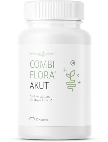 effective nature - 60 Kapseln - Combi Flora Akut zur Unterstützung von Magen und Darm* - Mit ausgewählten Bakterienstämmen - Enthält beliebte Pflanzenextrakte - Liefert Biotin