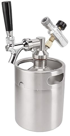 Mini Keg Growler,2L 150PSI Bärbar trycksatt rostfritt stål Hemfatsystem Ölautomat Bärbart hemmadispensersystem för hembryggning och hantverksöl