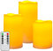 Da by Velas sin llama que funcionan con pilas, velas LED impermeables para exteriores, velas falsas de plástico con temporizadores remotos, juego de 3 (marfil)