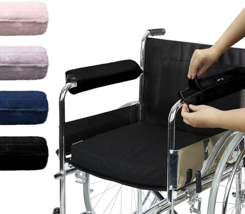 SPRING SEAON Reposabrazos acolchados para silla de ruedas, 2 piezas, juego de sillas de oficina, cojín de espuma viscoelástica, silla de juegos, funda ergonómica para silla de ruedas