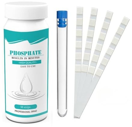 EHOTER Test De l'eau De L'Aquarium, Bandes De Détection De Phosphate pour Analyse De l'eau, Test De Phosphate pour Aquarium, Tests De Phosphate Multiparamétrique (50 pièces)