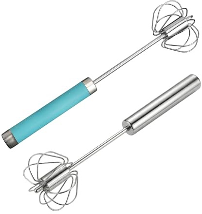 2 Batidor semiautomático de acero inoxidable, batidor de acero inoxidable