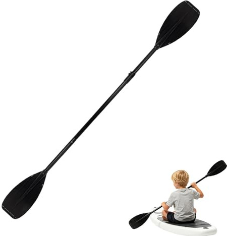 Barn kajak paddel | 2 delar lätt dubbelhuvud kolfiberverktyg | fiskkajak roder | För fiske, paddling, turer, fiske, sjö, flod och hav, forsränning, expedition och camping, resor, simning