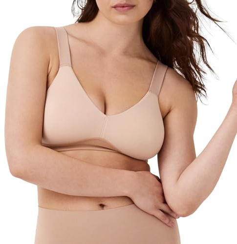 SPANX Smooth Bra-Llelujah! Unlined Bralette - Comfortable Support - Wire-Free Bra - Hosiery Back Smoothing - Dig-Free Straps - Naked 1.0/2.0 - Large