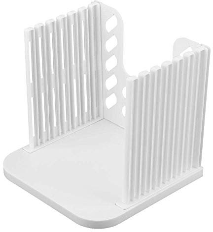 Trancheuse à pain pliable et guide de découpe pour pain et toast - Outil de découpe portable - Convient pour les gâteaux et pains faits maison ou achetés - Blanc - 16,3 x 15,9 x 15,7 cm