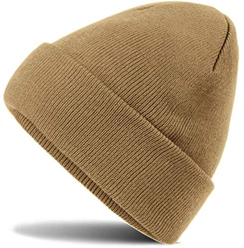 HatStar Wintermütze | Damen Beanie Mütze | Herren Feinstrick Beanie | für Frauen Männer Unisex | Cuffed Hats Weich & Warm (Caramel)
