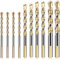 KAHEIGN 10 Piezas Brocas Para Mampostería, 6/8 /10/12 mm Juego De Brocas De Carburo De Tungsteno Para Azulejos De Cerámica De Porcelana Vidrio De Pared De Ladrillo De Hormigón