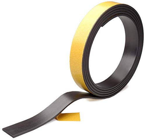 Klebeshop24 Ruban magnétique auto-adhésif | Dimensions au choix / 12,5 x 1,5 mm, rouleau de 1 m