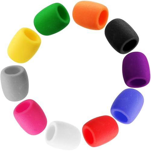 eBoot 40 Pack Microphone Covers Foam Thick Handheld Stage Microphone Windscreen Colorful Cover Karaoke Dj, 10 Color
