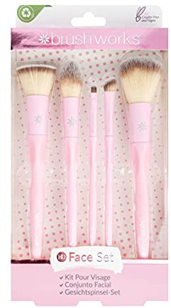Brushworks komplett ansiktsset, rosa, en storlek