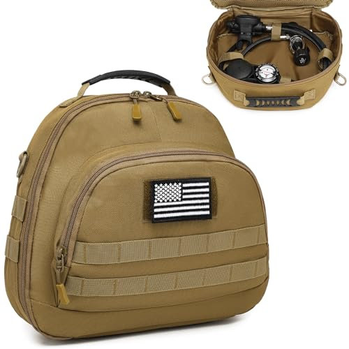 SLINRKE Tauchregler-Tasche – Schutztaschen für Tauchregler im taktischen Stil, Schutz und Aufbewahrung, Regler und Oktopus mit verstellbarem Schultergurt, Braun, Standard, Tasche für Tauchregler