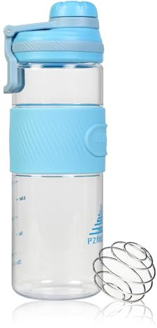 PZMLOASN Shaker proteico per attrezzature da fitness super cremose, shaker proteina shake 650 ml – Shaker fitness durevole e a prova di perdite è privo di BPA (blu)
