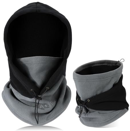 TAGVO Sturmhaube Winddichte Skimaske Thermo-Fleece-Kapuze Winter Mehrzweck Verwendung Unisex-Gesichtsmaske Warm＆Atmungsaktive Gesichtsbedeckung Schwerer Nackenwärmer Für Wintersport im Freien