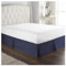 FOVAOK Cache-sommier plissé doux et confortable avec tissu infroissable et résistant à la décoloration – Literie de 38,1 cm de haut (sans plateforme) (bleu marine, 160 x 200 x 35 cm)