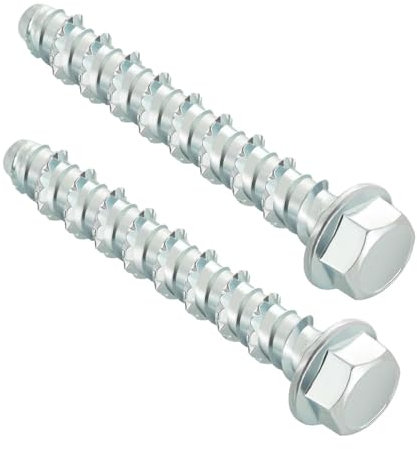 MejaRizon Lot de 20 vis à béton M8 x 60 - Sans chevilles - Vis à béton à tête hexagonale galvanisée avec disque - Pour maçonnerie, béton, architecture, industrie