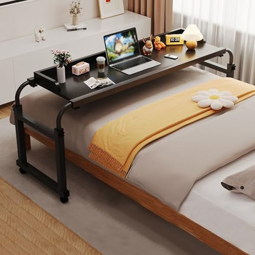 Mesa ajustable para laptop para sofá y cama, escritorio de altura rodante, estación de trabajo para computadora en casa, oficina, mesa de estudio portátil con ruedas