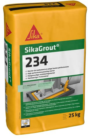 SIKA - Mortier de scellement à réduction de l'empreinte carbone - SikaGrout 234 Gris - Excellente adhérence sur le béton, le mortier et l'acier - 25kg