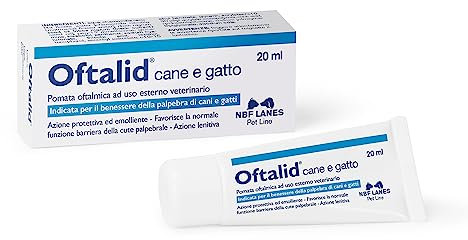 NBF Lanes | Oftalid Cane e Gatto, Pomata Oftalmica 20 ml, per il Benessere della Palpebra di Cani e Gatti