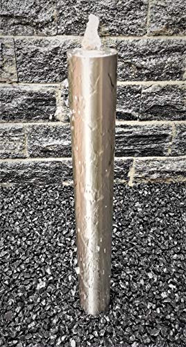 garten-wohnambiente Säulenbrunnen rund 80/10 cm Edelstahl matt gebürstet Säule Wasserspiel ohne Becken