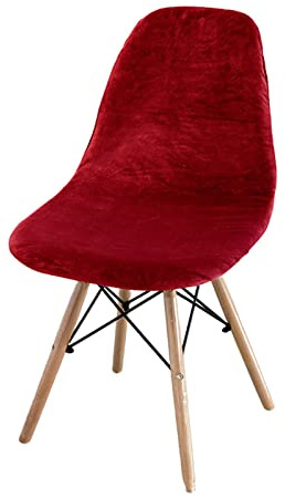 Fansu Terciopelo Fundas para Sillas de Comedor Elásticas, Escandinavo Fundas para Sillas Estilo Nórdico Cubierta Protectora de Silla Sin Brazospara Cocina Oficina Hogar (Vino Rojo,4 Piezas)