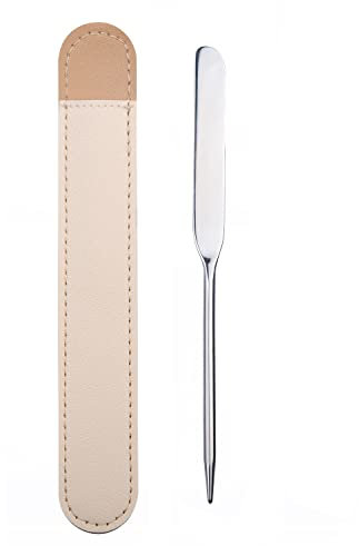 XNHIU Picasso Spatula Makeup Korean Picasso Stainless Liquid Foundation Spatula with Case Cover Professional Facial Cosmetic Makeup Tool