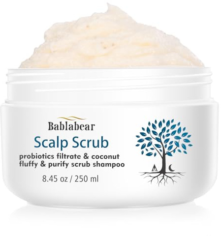 Bablabear Scalp Exfoliator Scrub,Itchy Scalp Treatment for Dandruff, No Sulfate Hair Scrub To Soothe a Dry, Flaky,Scalp,Removes Buildup,Clarifying Shampoo.