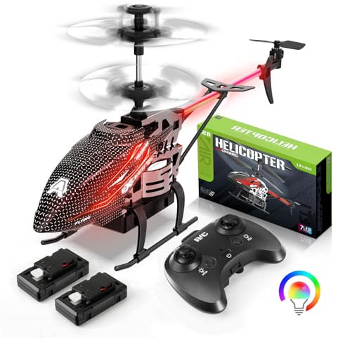 Mucek 2.4G RC Hubschrauber Ferngesteuert, LED-Lichter, 3,5 Kanäle, Gyroskop und Feste Höhe, Kinderspielzeug Flugzeug geeignet für innen und außen