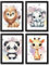 VON STEINEICH® Deko Bilder Set Kinderzimmer – Liebevolle Wandbilder [DIN A4] Perfekte Deko für Jungszimmer, Mädchenzimmer & Babyzimmer im Safari Tiere Design (4er Set ohne Bilderrahmen)