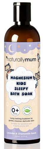 Bagno per bambini al magnesio Sleepy Bath Soak – Bagno con bolle – Bagno rilassante completamente naturale – Adatto per neonati con pelle secca e sensibile – oli essenziali di lavanda e camomilla