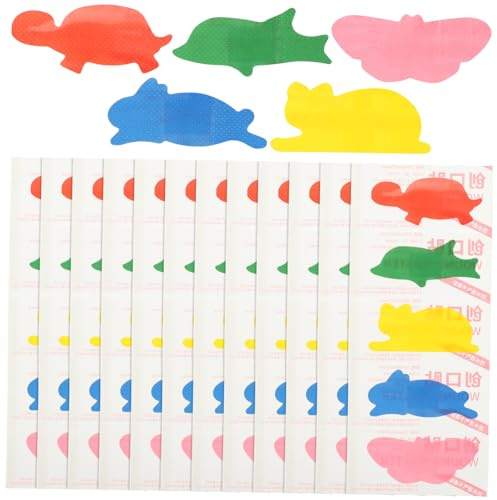 Yardenfun 4 cajas Vendajes Adhesivos para Cajas Parche para Heridas Colorido Transpirable y Autoajustable para Cuidado Infantil de Pequeñas Lesiones