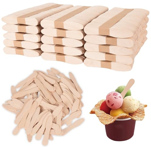 1500 PCS Wooden Ice Cream Spoons, 3 Ice Cream Tasting Sample Spoons Disposable Mini, Disposable Wooden Cutlery, for Wedding Parties Dessert, Honey, Little Cake
